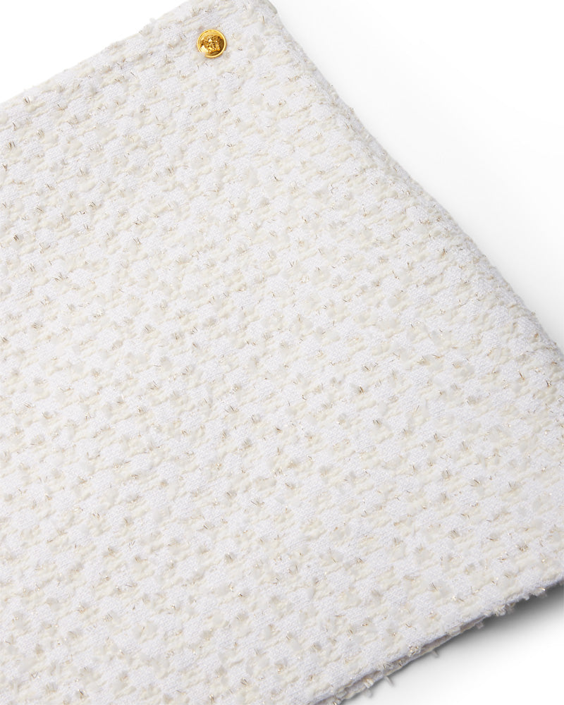 
  
    Versace
  
 Girls Ivory Lurex Cotton Tweed Skirt