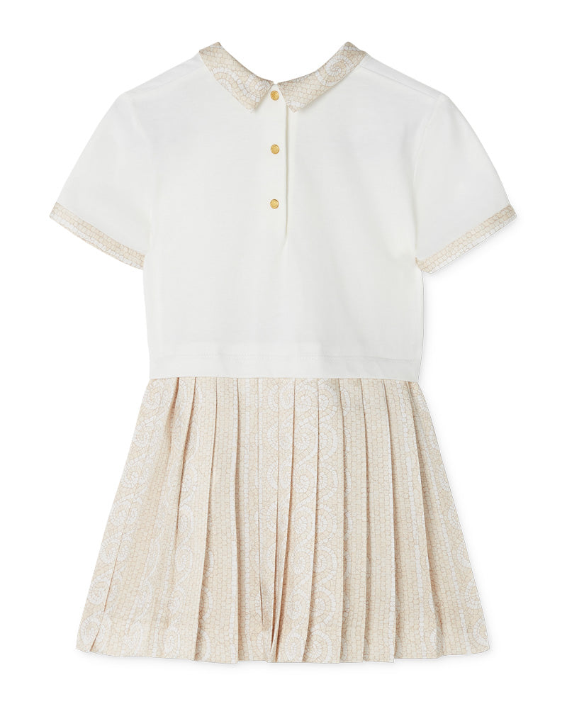 
  
    Versace
  
 Baby Girls White/Beige Printed Dress