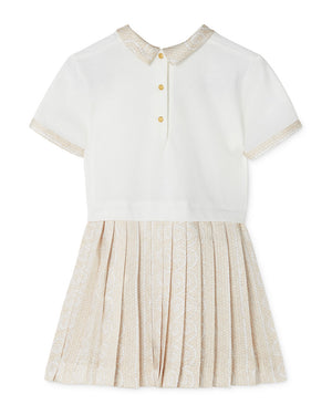 
  
    Versace
  
 Baby Girls White/Beige Printed Dress