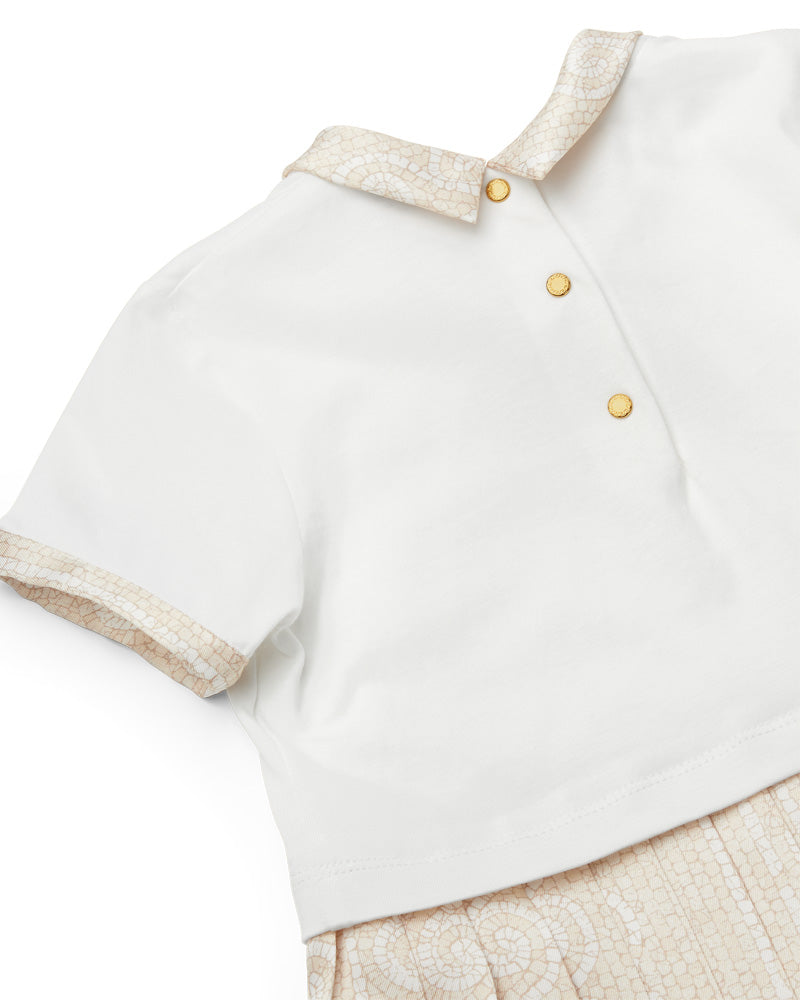 
  
    Versace
  
 Baby Girls White/Beige Printed Dress