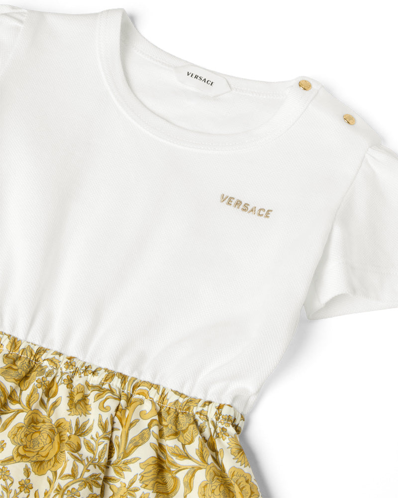 
  
    Versace
  
 Baby Girls Gold Poplin Piquet Dress