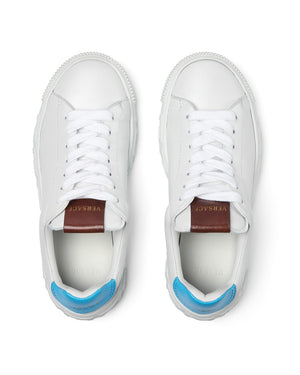 
  
    Versace
  
 White Leather Greca Sneakers