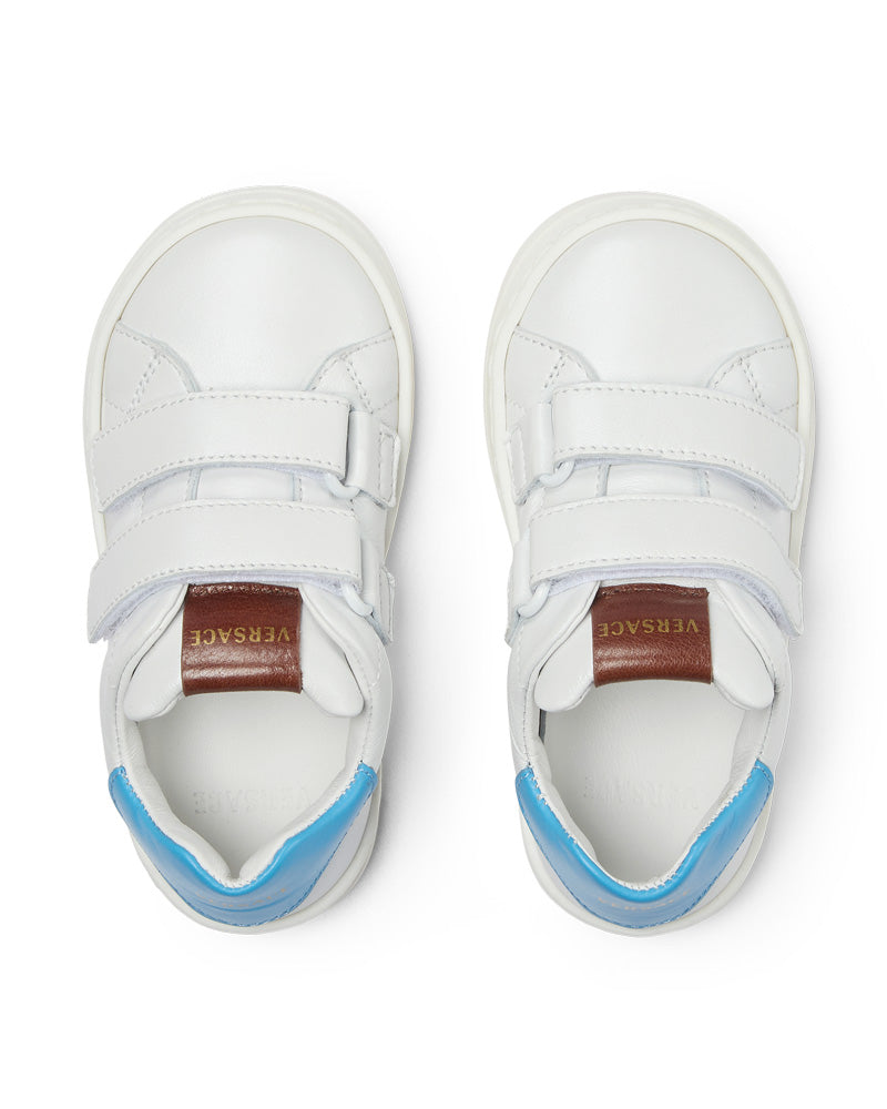 
  
    Versace
  
 White Toddler Leather Sneakers