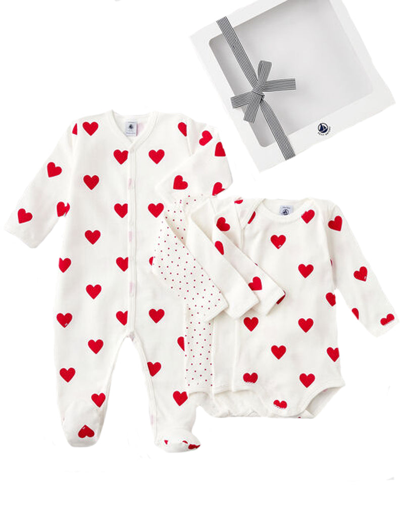 Baby Girls White Heart Gift Set