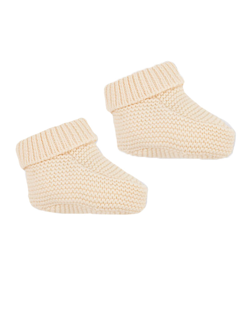 Baby Ivory Cotton Knit Booties