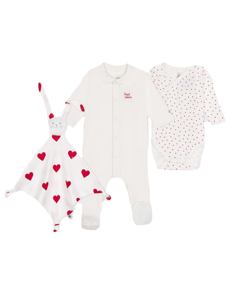 Baby Girls White Heart Gift Set