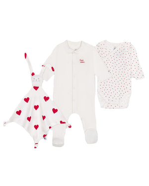 
  
    Petit
  
    Bateau
  
 Baby Girls White Heart Gift Set