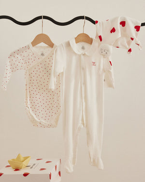 
  
    Petit
  
    Bateau
  
 Baby Girls White Heart Gift Set