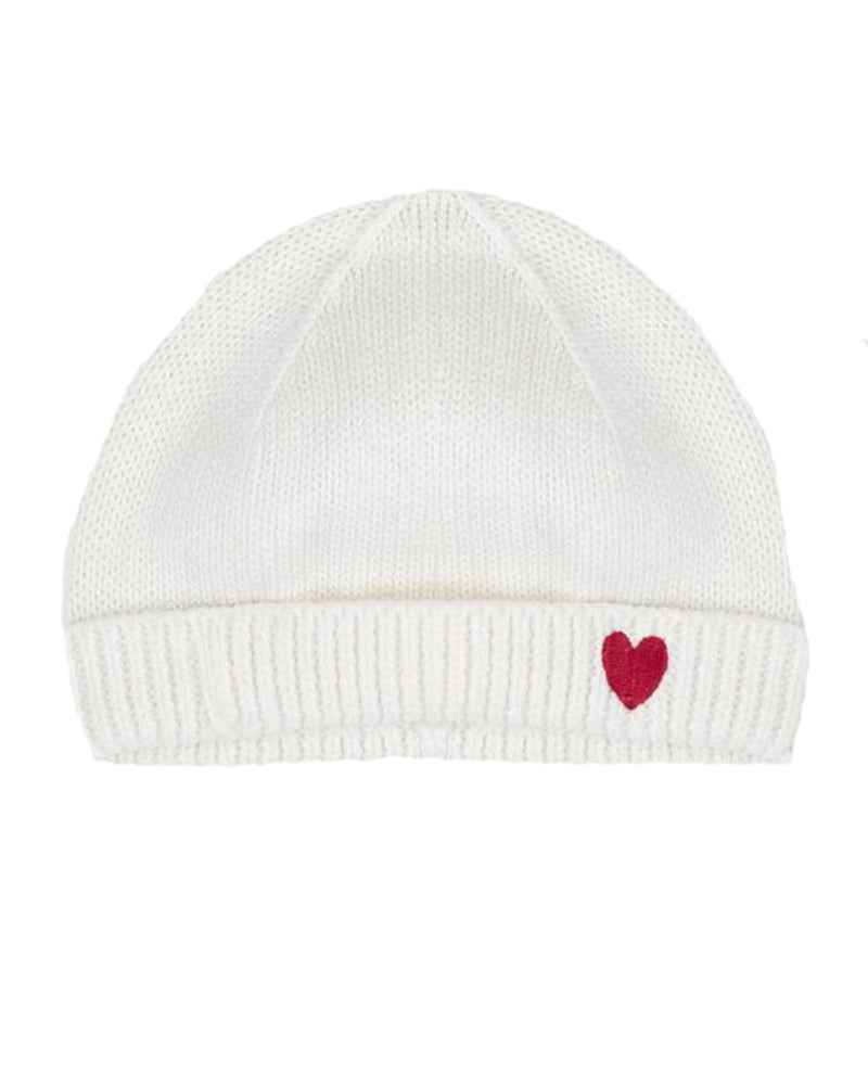 Baby Ivory Red Heart Knit Hat