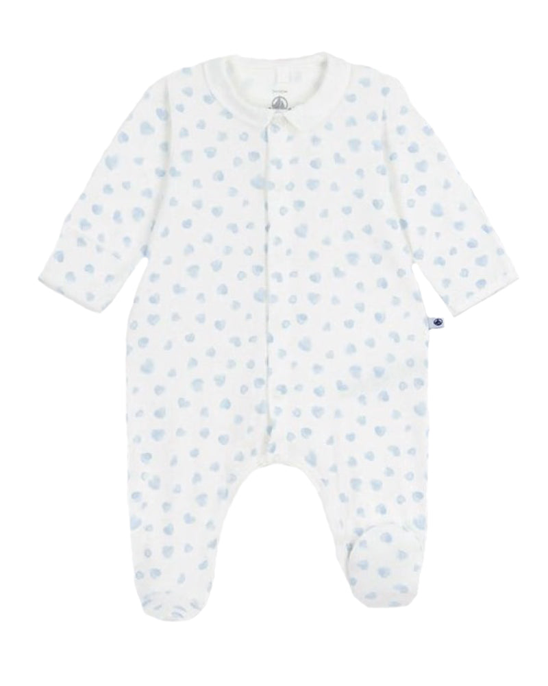 
  
    Petit
  
    Bateau
  
 Baby Boys Blue Heart Cotton Onesie