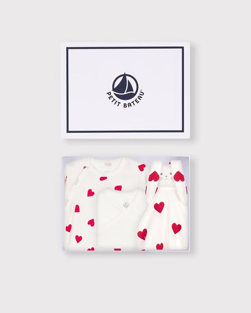 
  
    Petit
  
    Bateau
  
 Baby Red Heart Onesie, Body & Toy Gift Set