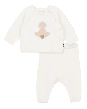
  
    Petit
  
    Bateau
  
 Baby Ivory Knit Animal Outfit Set