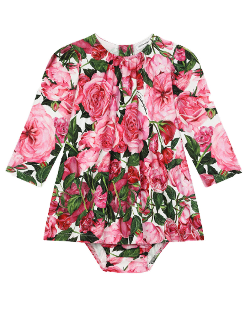 Baby Girls Rose Print Floral Dress