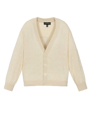 
  
    Emporio
  
    Armani
  
 Boys Beige Embroidered Eagel Cardigan