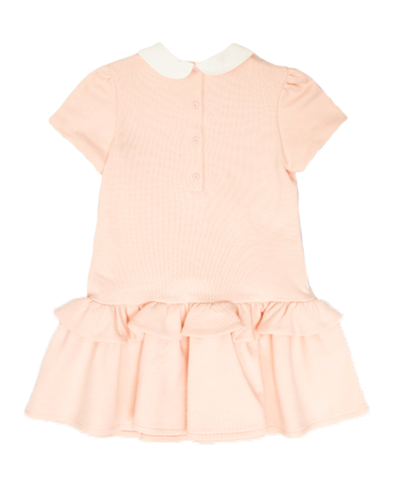 Baby Girls Pink Ruffle Logo Dress