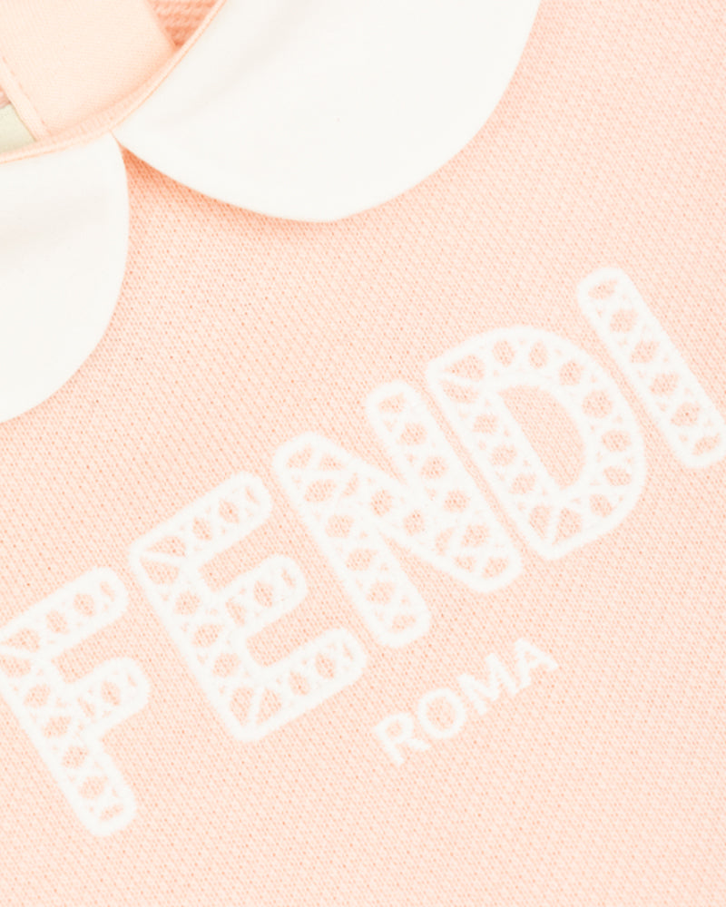 Baby Girls Pink Ruffle Logo Dress