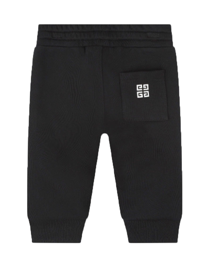 Baby Boys Black Varsity Track Pants