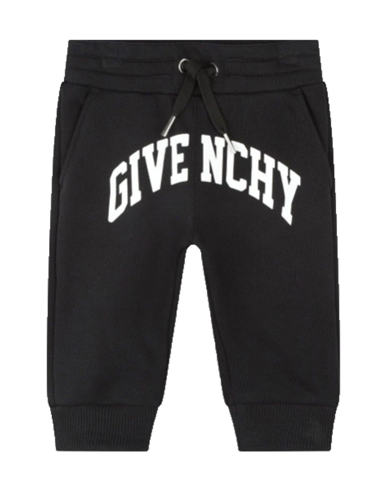 Baby Boys Black Varsity Track Pants