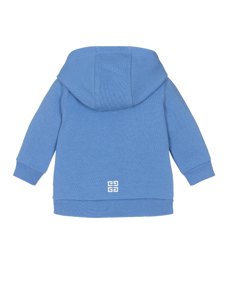 Baby Boys Blue Hooded Varsity Sweater