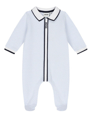 
  
    Boss
  
 Baby Boys Blue Check Onesie