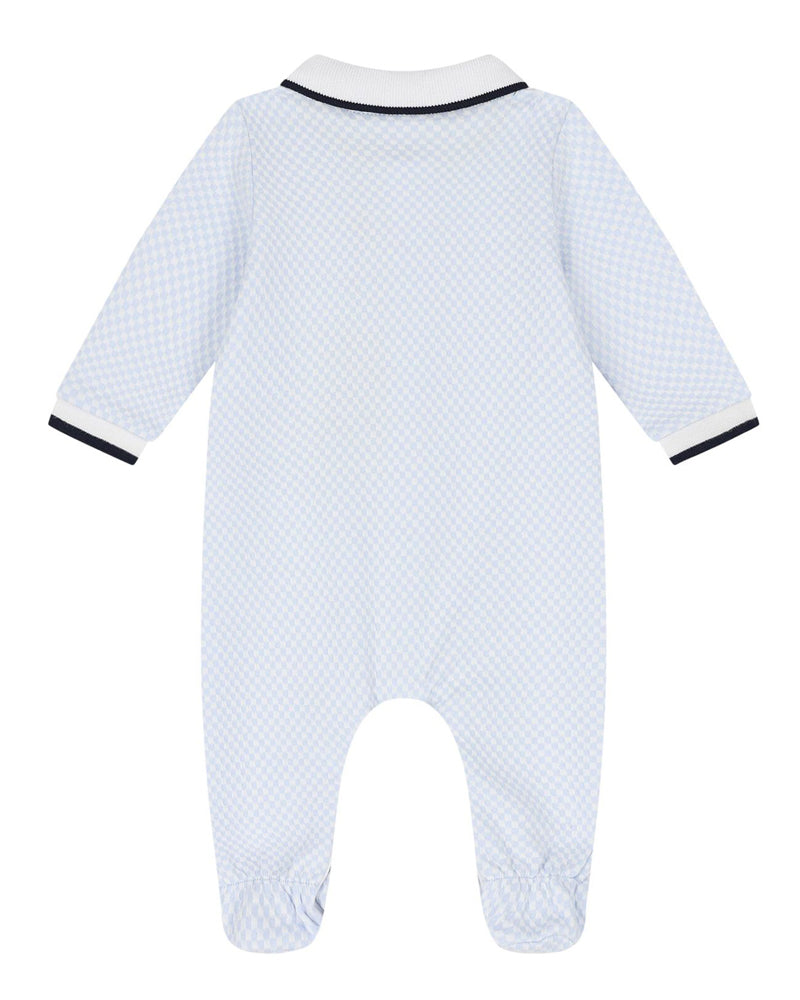 Baby Boys Blue Check Onesie