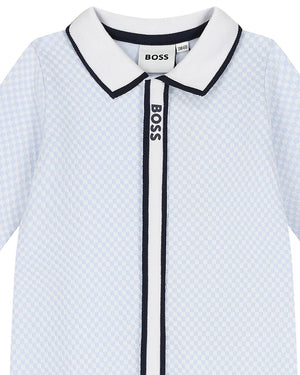 
  
    Boss
  
 Baby Boys Blue Check Onesie