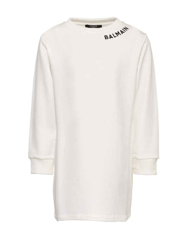 Balmain Kids Girls Ivory Sweater Dress 4 year