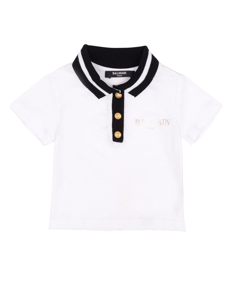 Baby Boys White Logo Polo