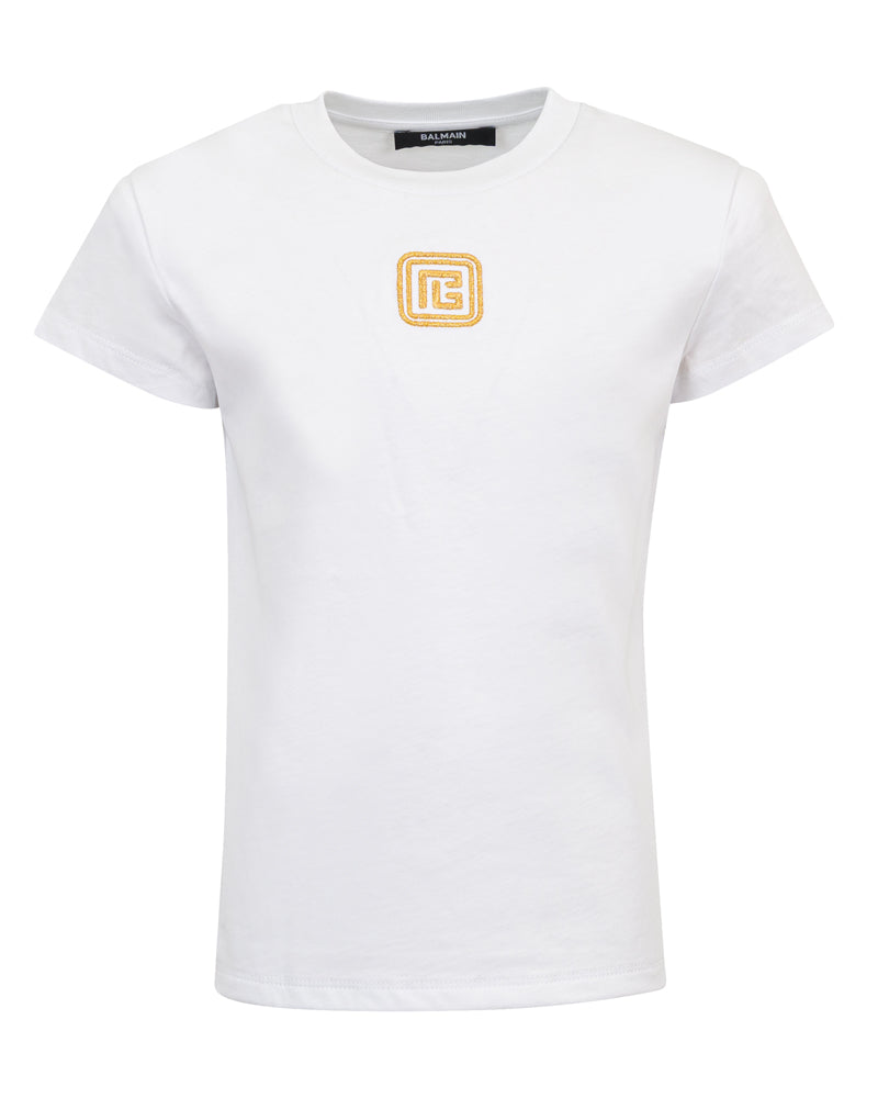 Girls White Retro Logo T-Shirt