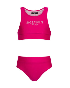 
  
    Balmain
  
 Girls Pink Logo Bikini