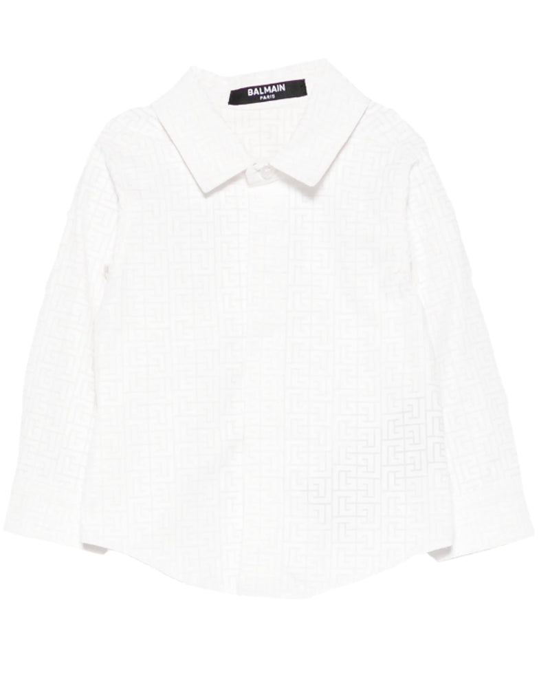 Baby Boys White Monogram Shirt