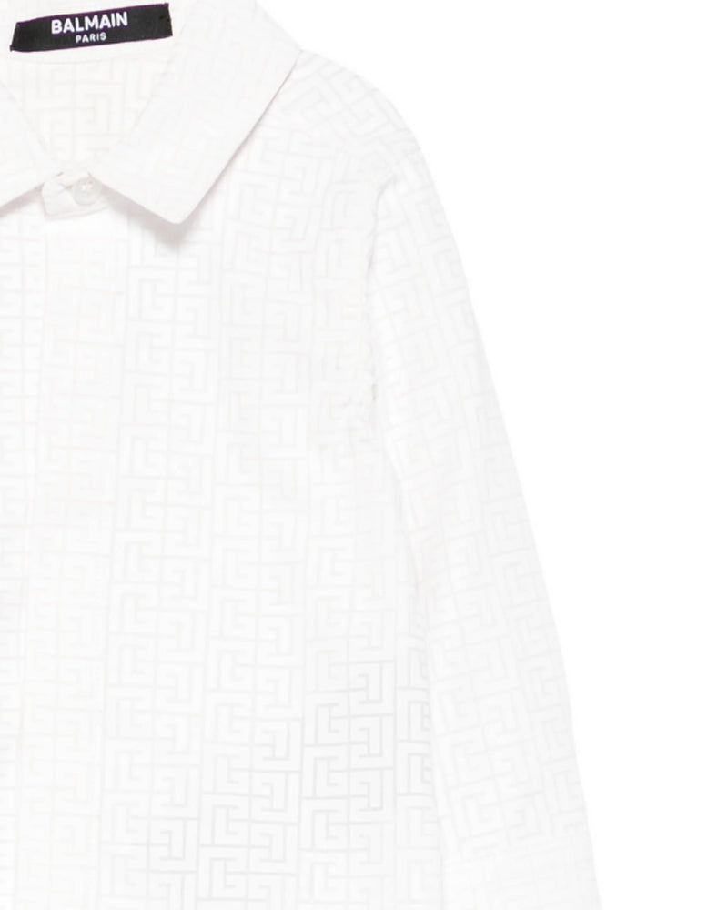 Baby Boys White Monogram Shirt