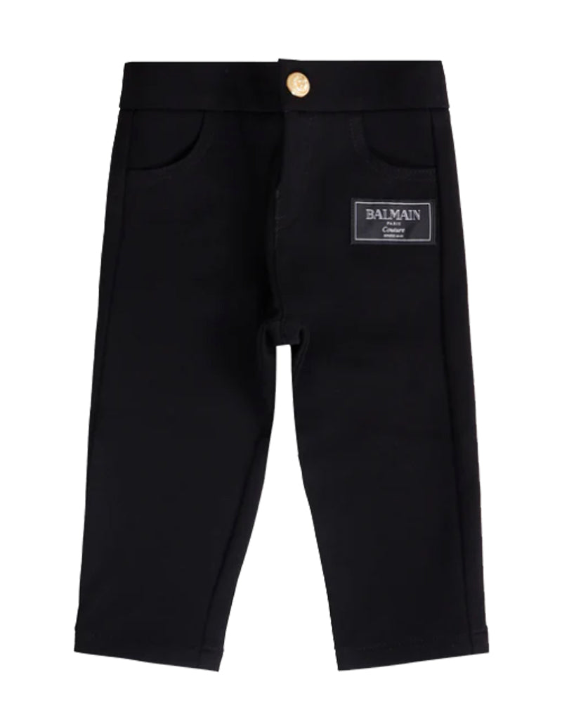 Baby Boys Black Cotton Pants