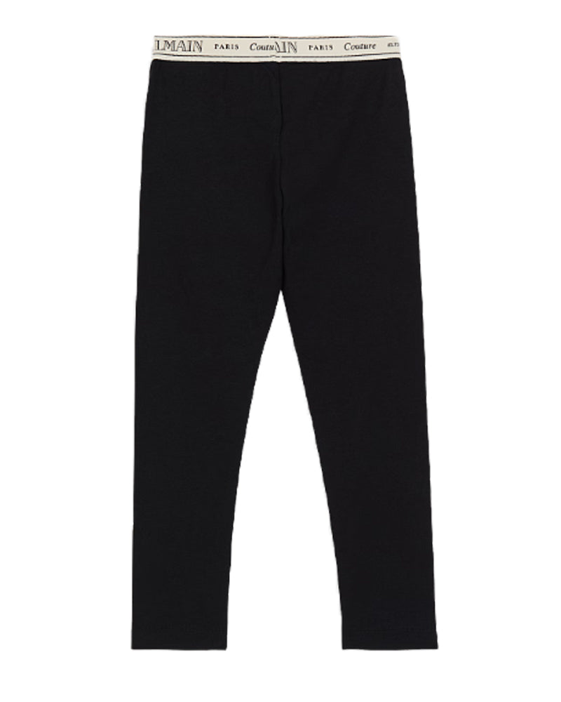 Girls Black Tape Leggings