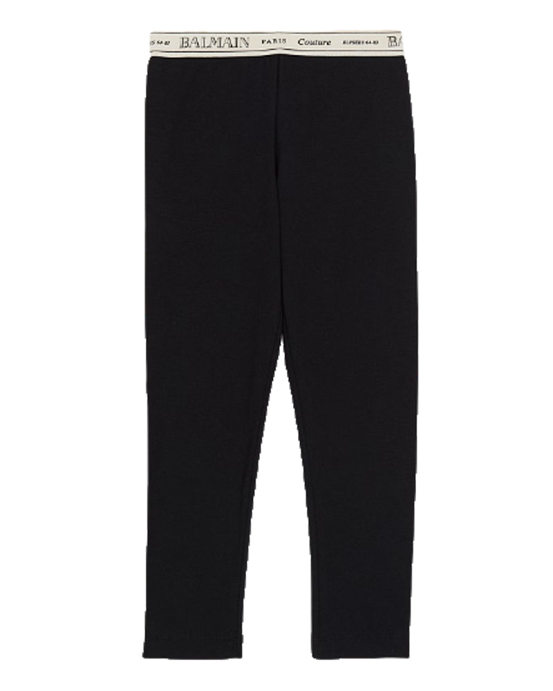 Girls Black Tape Leggings