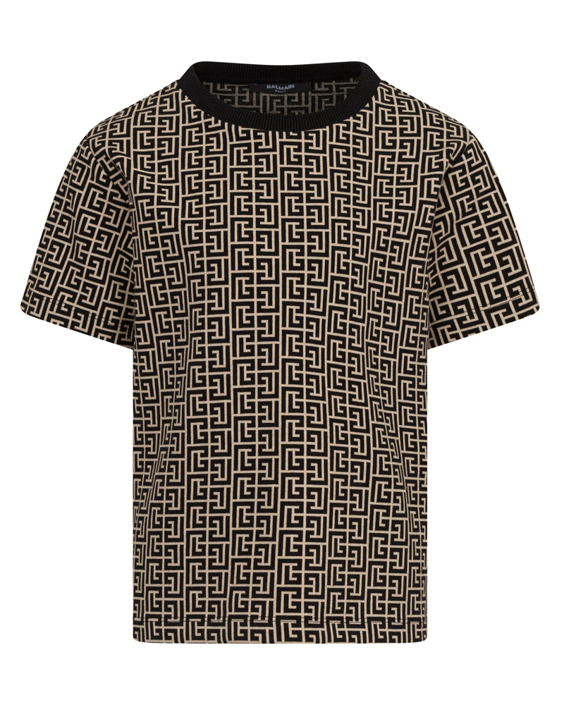 
  
    Balmain
  
 Boys White/Black Monogram T-Shirt