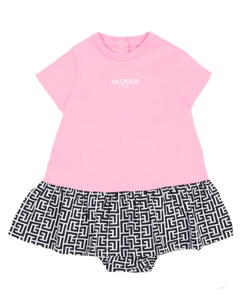 
  
    Balmain
  
 Baby Girls Pink Monogram Dress