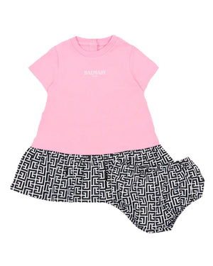 
  
    Balmain
  
 Baby Girls Pink Monogram Dress