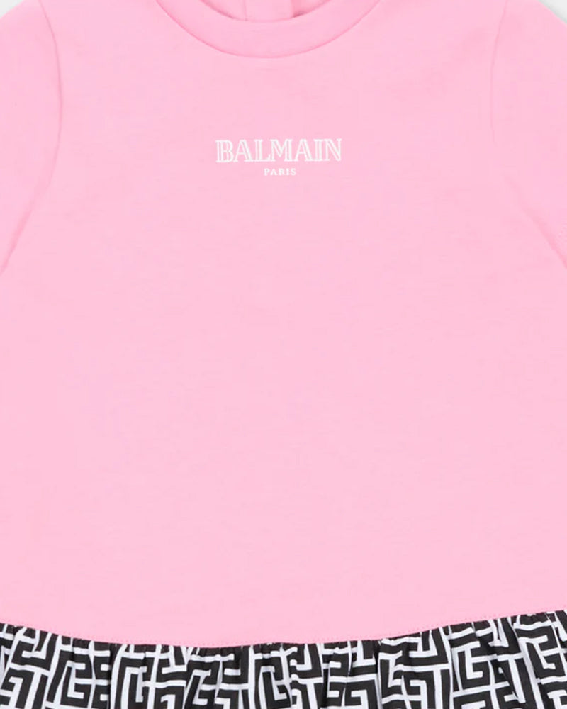 
  
    Balmain
  
 Baby Girls Pink Monogram Dress