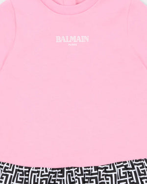 
  
    Balmain
  
 Baby Girls Pink Monogram Dress