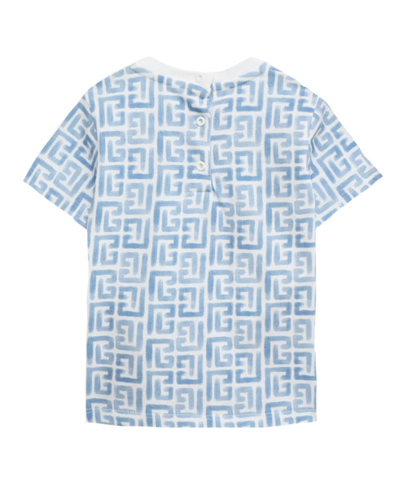 
  
    Balmain
  
 Baby Boys Blue Monogram T-Shirt