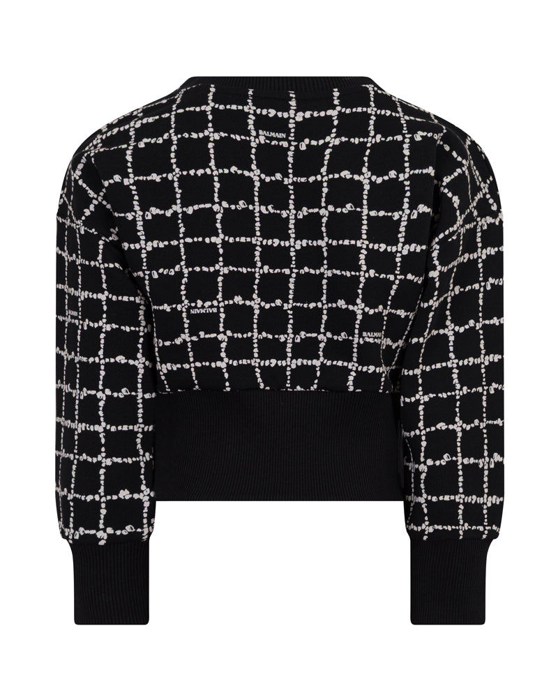 
  
    Balmain
  
 Girls White/Black Check Sweatshirt