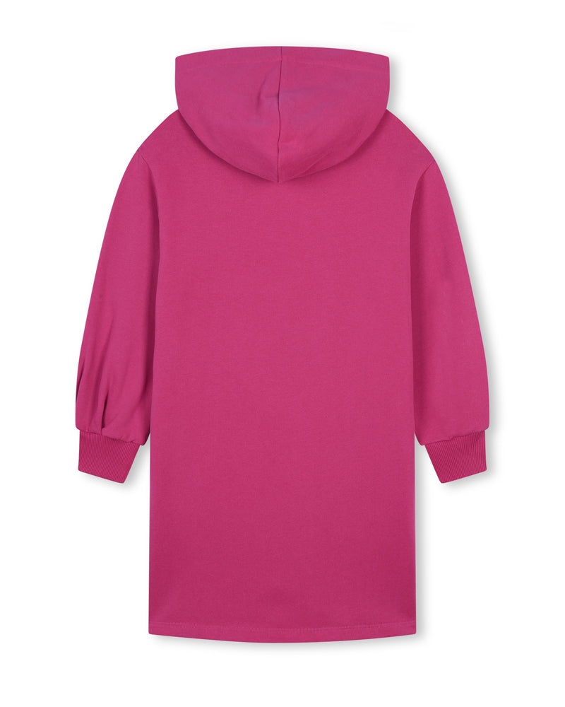 Girls Fuchsia Logo Hooded Sweater Dress