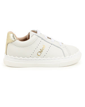 
  
    Chloé
  
 Girls White Leather Sneakers