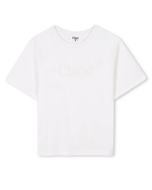 
  
    Chloé
  
 Girls Ivory Logo T-Shirt