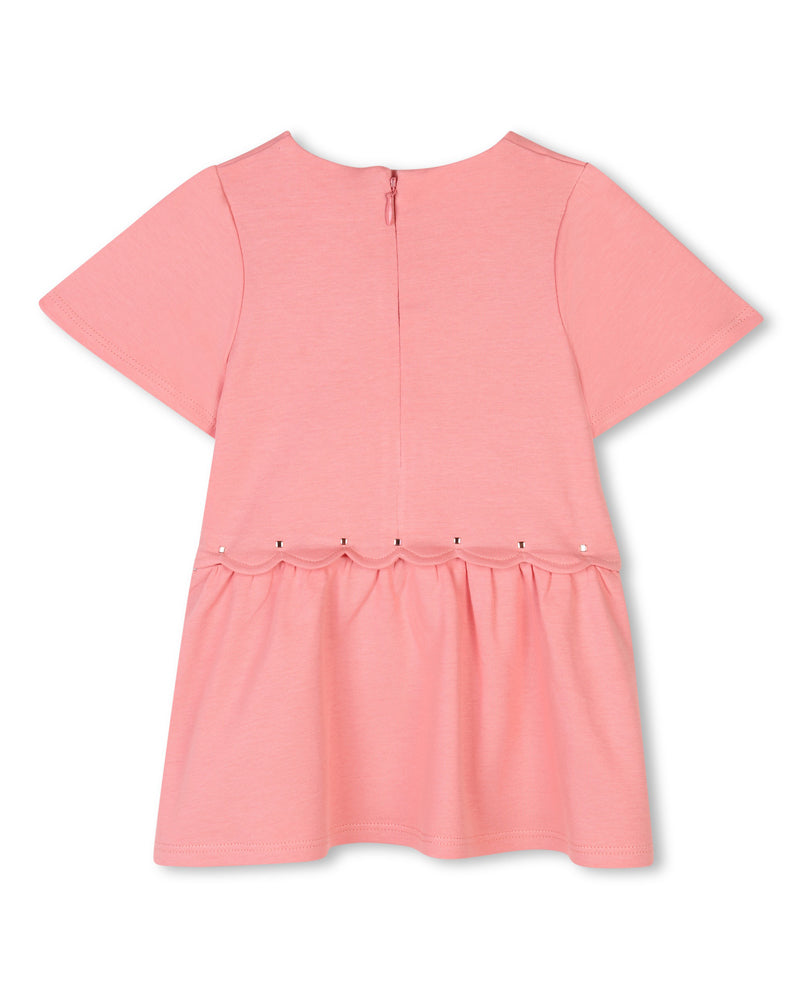 Baby Girls Pink Scalloped Dress