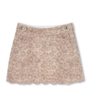 
  
    Chloé
  
 Girls Brown Velvet Leopard Skirt