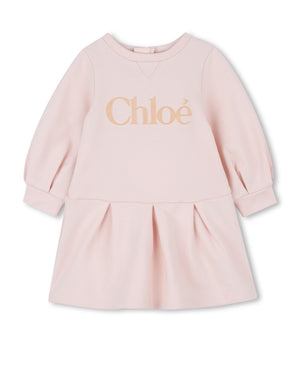 
  
    Chloé
  
 Baby Girls Pink Logo Sweater Dress
