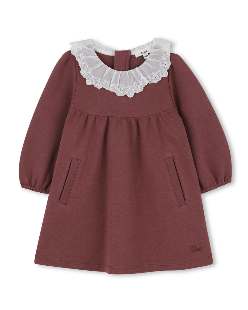 Baby Girls Red Ruffle Collar Dress