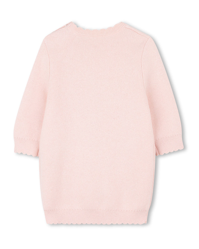 Baby Girls Pink Knit Logo Dress